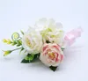 韓国の造花ブローチ牡丹フラワーブローチ韓国語バージョンの男性の韓国語バージョンの長針の結婚式のブライダルBoutonniere