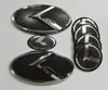 7pcs 3D nero carbonio K Emblem adesivo per KIA nuovo Forte YD K3 2014-2015 / emblemi auto