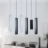 Modern Square Tube Crystal Bottom LED Dining Room Ceiling Pendant Lights Bar Counter Painted Pipe Restaurant Balcony Corridor Hanging Lamps