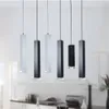 Tubo quadrado moderno Cristal de cristal LED sala de jantar teto luzes de pingente barra balcão pintado restaurante restaurante corredor lâmpadas de suspensão