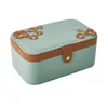 Floral Decoration Jewelry Box PU Leather Jewelry Organizer With Adjustable Compartment Display Storage Case for Rings Earrings Bracelets