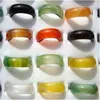 beautiful Woman's multicoloured agate jade ring fashion jewelry mixed Jade Agate Ring Charm Band Jewelry341A