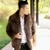 2018 Manlig Faux Fur Coat Black Brown Grey Loose Casual Outerwear Winter Mäns Varma Överrock Utomhus Mode Tide Outfit Kläder