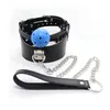 Bondage Nowy Kinky Sexy Neck Collar Choker z Blue Gag Slave Slave Chain Smych Toy # R47