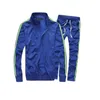 Beperkte tracksuit heren pure kleur 2 stuk set herfst warme lange mouw hoodie rits zijstrip casual trainingspakken