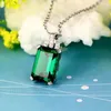Europe and the United States new plated 925 silver 18K gold emerald pendant color multicolor gemstone tourmaline color necklace gift
