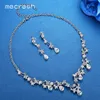 Mecresh Luxury LeafShape Cubic Zirconia Bridal Jewelry Sets Crystal Wedding Necklace Earrings Tiara Jewelry MTL500HG126 D1810100336401095