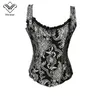 Wechery Corpetto Steampunk Corsetto Sexy Vita trainer e Bustier Slim Gothic Corsetto da donna Corsetto con 11 Busiter in osso d'acciaio