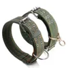 Nylon Canvas forte Grande collare di cane verde militare doppia fila regolabile collare fibbia animale domestico per cane medio