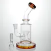 bent neck small glass bong glass percolator bong Waterpipe 7.5'' Straight Tube Sturdy Round Base Stable Circular Foot Flared Mouthpiece Glass Water Pipes Bongs