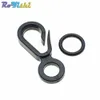 100 st/Lot Black Plastic Snap Hooks With O Ring For Bag Belt Rems Speckla ryggsäckplaggstillbehör