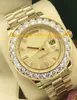 Luksusowe zegarki 2 Style Większy Diament Bezel Męskie 228238 18K Yellow Gold Diamond Dial 44mm Automatyczne Moda Zegarek Męski Zegarek