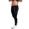 Gingtto Schwarze Röhrenjeans für Herren mit Kette, schmale Passform, knöchelfest, Stretch-Jeans, Biker, Hip-Hop, Streetwear, Drop-Shipping-Lieferant S913