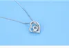 Pendentif en forme de coeur amant S925 Cristal argenté Diamants classiques Femmes filles Lady Swarovski Elements Bijoux de mariage