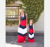 Family matching outfits new kids clothing stripe sleeveless casual mother daughter dresses clothes mommy and me