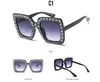 Big diamond Sun Glasses Square colored Shades Women Oversized Sunglasses Retro Top Crystal Trend Rhinestone ljje9