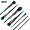 MAANGE 7Pcs Diamond Makeup Brushes Beauty Blue Cosmetic Brush Make Up Tools Beauty Contour Concealer Powder Foundation Brush