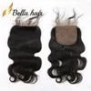 بيلا جودة الشعر دائمة 3 طبقات قاعدة الحرير إغلاق 100 ٪ برازيلي غير مجبر بشعر الإنسان الطبيعي موجة الجسم المتموج 8-22 بوصة