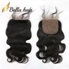 Bella Qualidade Do Cabelo Durável 3 Camadas Base De Seda Fechamento 100 Cabelo Humano Brasileiro Não Processado Cor Natural Onda Do Corpo Ondulado 822inch8910256