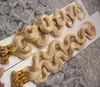 Blonde Hair 200g 1gstrand Double Drawn U Tip Hair Extension Keratine Body Wave Pred Bond Keratin Human Hair Extension9153749