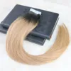 Human Hair Extensions Tape Remy Haar Volledige Hoofd balayage Kleur # 2 Verven # 6 Gemengde Honey Blonde Skin Inslag 100g 40pcs Naadloos