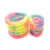 Lot 100Pcs RainBow Hair Bands Colorful Elastic Rubber Telephone Cord Wire Ties & Plastic Spiral Coil Wrist Rope Accessory