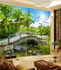 Gardin 3D gardin Coco Landscape Window Curtain vardagsrum Köksgardiner