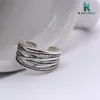 Kasanie 1 sztuk 100% 925 Sterling Silver Pierścień Moda Unisex Osobowość Pure Siver Pierścienie Otwarcie pierścienie K-JZ0111