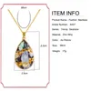 Fashion Stainless Steel Colorful stone multi-shape pendant necklace with 66cm Gold Popcorn Chain 6 styles Wholesale Casual Jewelry