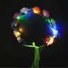 LED-Glühen-Blumen-Kronen-Stirnbänder beleuchten Partei-Rave-Blumenhaar-Girlanden-Kranz-Hochzeits-Blumen-Mädchen-Kopfband geführtes Weihnachtshalloween-Stirnband
