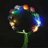 Led gloed bloem kroon hoofdbanden licht partij rave bloemen haarslinger krans bruiloft bloem meisje hoofddeksel LED Kerst Halloween hoofdband