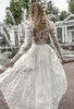 Sexy Illusion Dentelle Appliques Overskirts Robes De Mariée 2019 Nouveau Plafonné Manches Longues Plage Robes De Mariée Plus La Taille Robes De Noiva