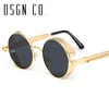 DSGN CO. Clássico Steampunk Óculos de sol para o round Unisex Homens e mulheres Vintage Sun Glasses 11 cores UV400