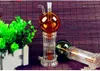 On The Double Layer Core Ball Two Water Bottles ,Wholesale Bongs Oil Burner Pipes Water Pipes Glass Pipe Oil Rigs Smoking Free Shipping