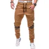 Men's Pants Men Casual Joggers Thin Cargo Sweatpants Camouflage Patchwork Skinny Drawstring Ankle Tied Sports Trousers Hip Ho266n