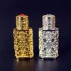3ML antiqued metalen parfumfles arabische stijl legering uitgehold essentiële oliën fles Midden-Oosten glas druppelaar fles