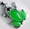 Vacker-grön-naturlig-jade-frog-tibet-silver-pendant-halsband-mode-gåva vacker-grön-natur-jade-frog-tibet-silver-pendan