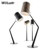 Nowoczesny LED Fork Lampa podłogowa Płótno Tkanina Shade Light Light LED Lighting Salon Salon Study Hotel Sofa Side Office Light