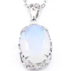 6 pezzi lotto 925 argento naturale naturale moonstone gemme da donna a sospensione ovale antichi regalo per le vacanze a sospensione catena di gioielli205h