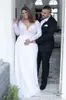 2018 Superbe Designer Creux Dos Plus La Taille Robes De Mariée Pas Cher Dentelle Corsage Manches Longues Balayage Train Unique Décolleté Robes De Mariée