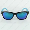 Lunettes de soleil pour enfants Style de voyage classique Lunettes de soleil pour enfants Cadre noir Temples colorés Lentilles de mercure 6 couleurs Lunettes de vue en gros