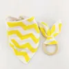 아기 Bibs + 치아 스틱 2pcs / set 유아 웨이브 패턴 Burp Cloths 젖니가 남 반지 Teething 교육 유아 Burp Cloths