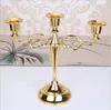 Argento/Oro/Bronzo/Nero Portacandele a 3 bracci in metallo Candeliere Candeliere Decorazione di nozze Stand Mariage Home Decor Candelabro