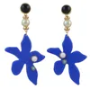 Idealway 6 kolorów kwiat kształt akrylowy metalowe perły kroplowe kolczyki dla kobiet czeska biżuteria imprezowa