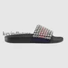 women causal indoor loafers and ggs''gg Crystal beach slippers Embellished outdoor pool slide sandals men