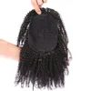 Afro Kinky Curly Human Hair Ponytail Extensions Kinky Curly Drawstring Human Hair Ponytail Hair Pieces Natural Curly Clip i hästsvans (18)