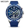 MEGIR Chronograph Sport Men Watch Silicone Creative Quartz Watches Men Clock Hour Army Wristwatches Relogio Masculino