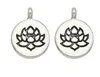 100 pcs/lot argent plaqué alliage fleur de Lotus pendentifs à breloques pour bijoux accessoires faisant des résultats 20x15mm