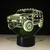 Decoração de casa Hummer Novidade 3D Lâmpada LED Night Light Alimentado Por Bateria USB Night Lamp Kids Room # R54