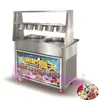 Beijamei Commercial Fried Ice Cream Machine 50 * 2,5cm Double Round Pan Ice Cream Roll Machine med 5 hinkar